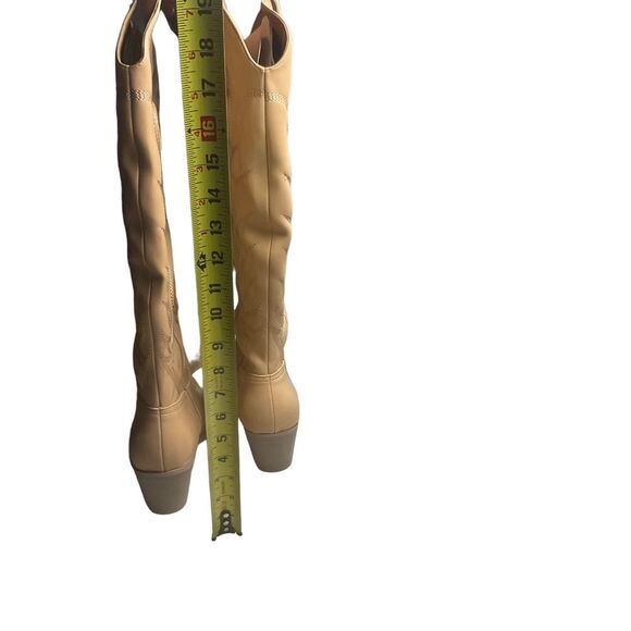 NIB Oasis Society Samara Nude Embroidered Heel Tall Western Boot Size 10 - Picture 12 of 14